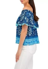 Petite Pom Trim Top