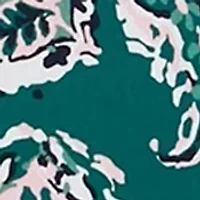 Petite 3/4 Sleeve Ruffle Neck Printed Top