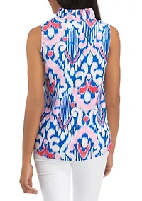 Petite Ruffle V-Neck Linen Top