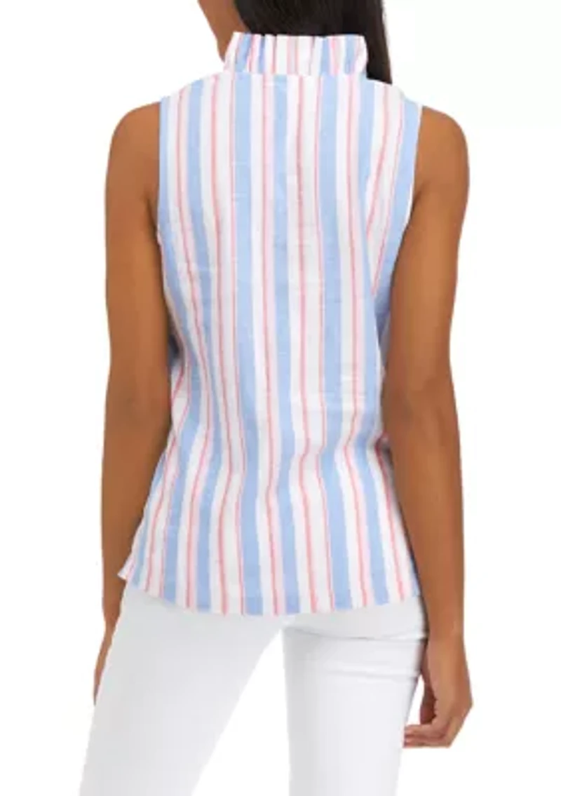 Petite Ruffle V-Neck Top