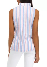 Petite Ruffle V-Neck Top
