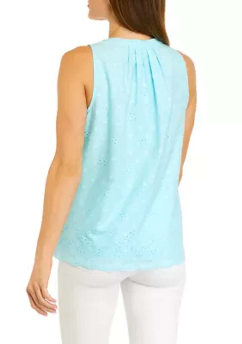 Petite Sleeveless Peasant Top