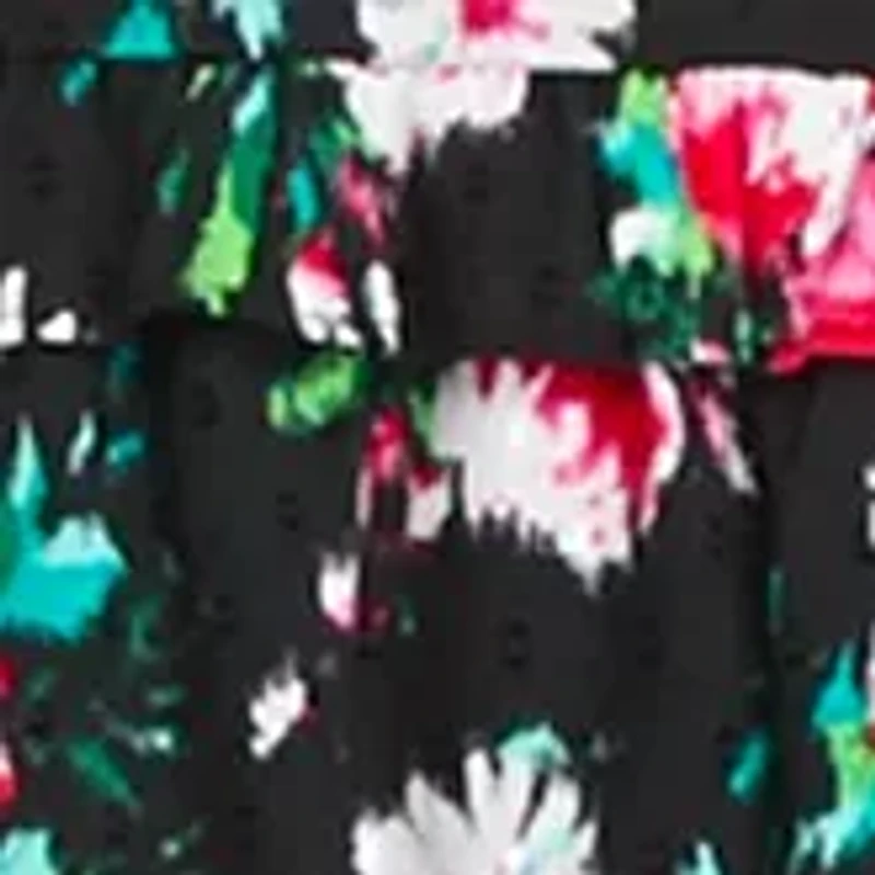 Petite Long Sleeve Floral Midi Dress
