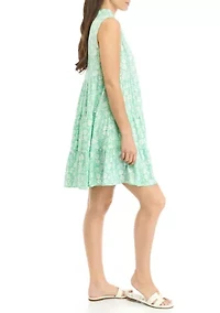 Petite Sleeveless Ruffle Neck Dress