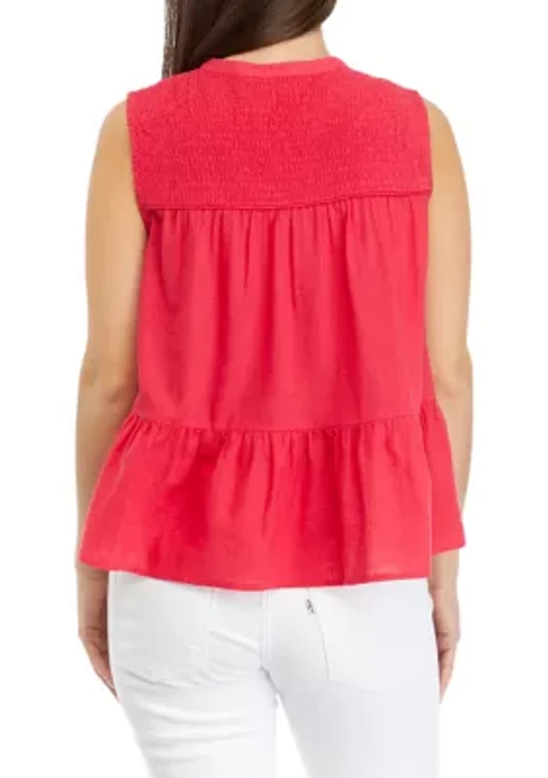 Petite Smocked Peasant Top