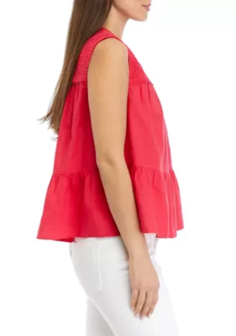 Petite Smocked Peasant Top