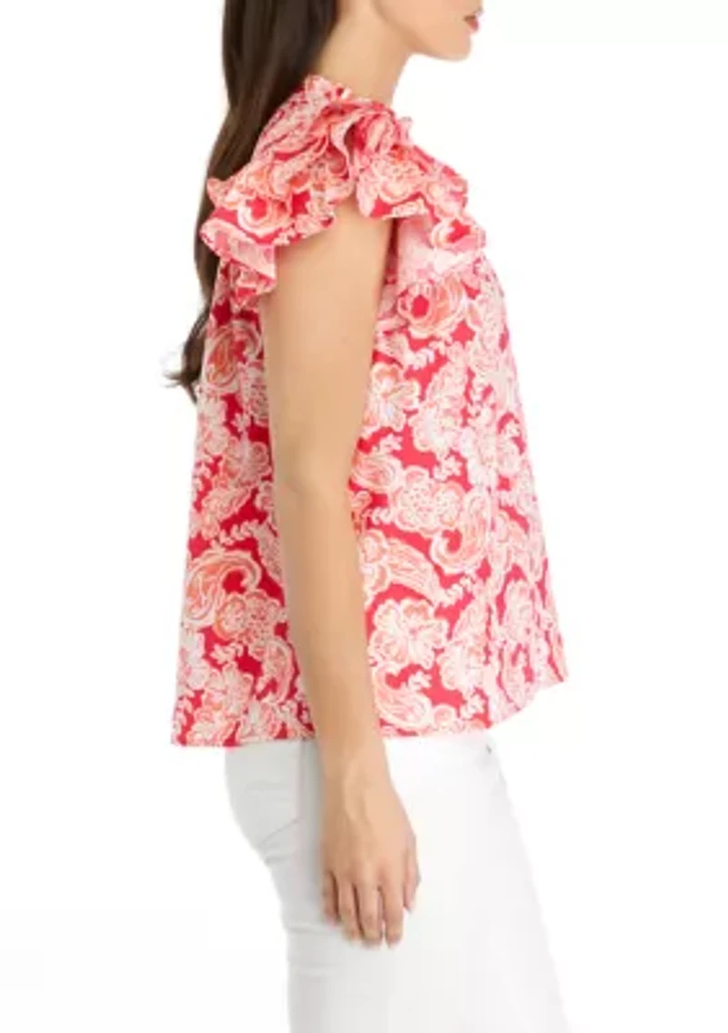 Petite Short Flutter Sleeve Top