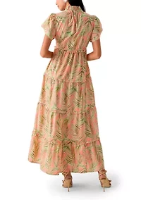Petite Flutter Sleeve Printed Maxi Dress