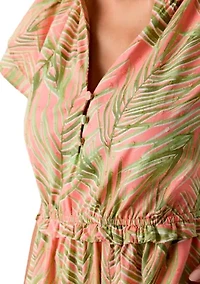 Petite Flutter Sleeve Printed Maxi Dress