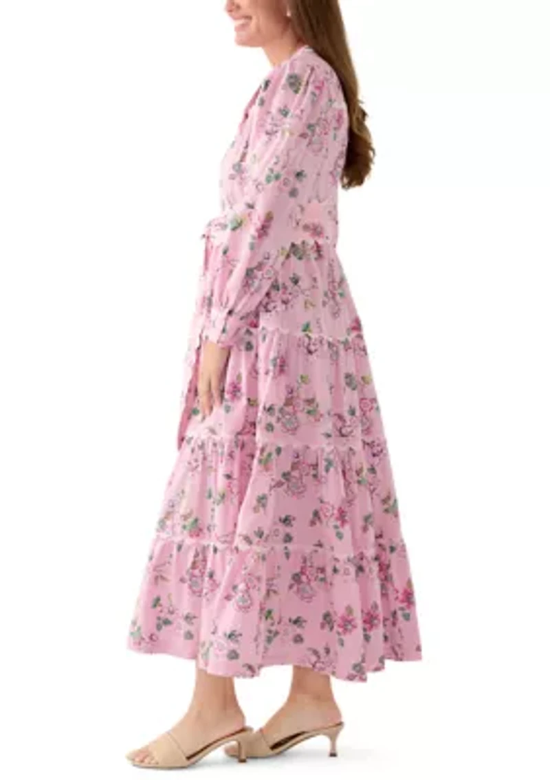 Petite Scallop Trim Shirtdress