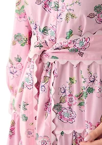 Petite Scallop Trim Shirtdress