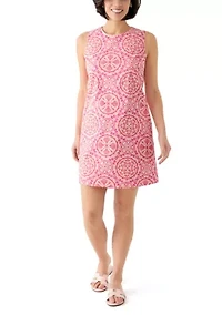 Petite Sleeveless Printed Straight Dress