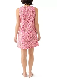 Petite Sleeveless Printed Straight Dress