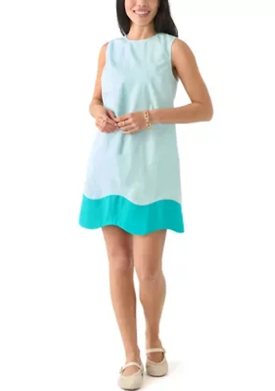 Petite Sleeveless Color Block Dress