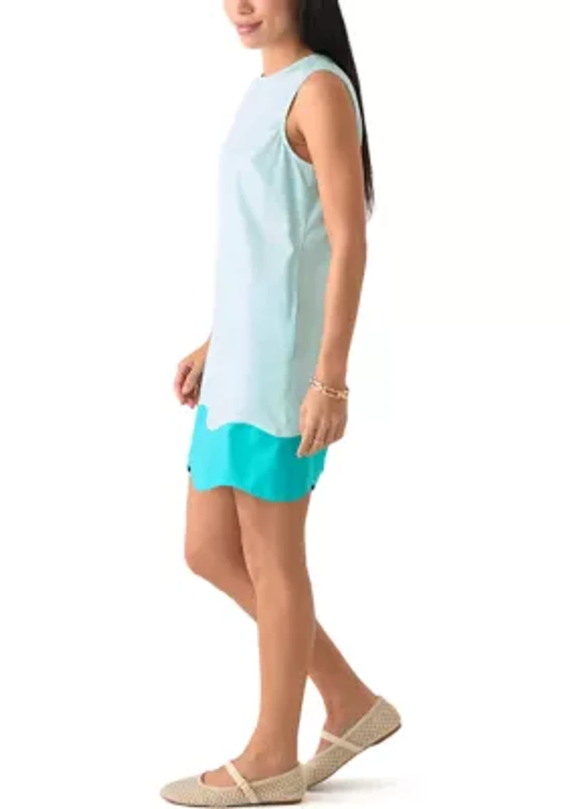 Petite Sleeveless Color Block Dress