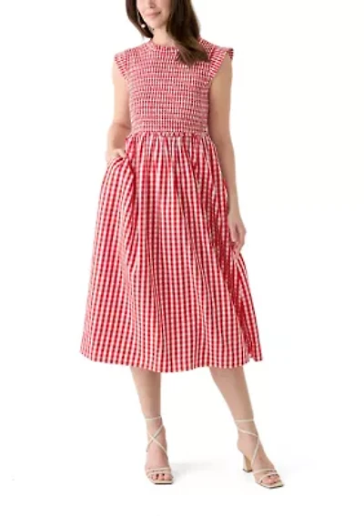Petite Sleeveless Smocked Midi Dress