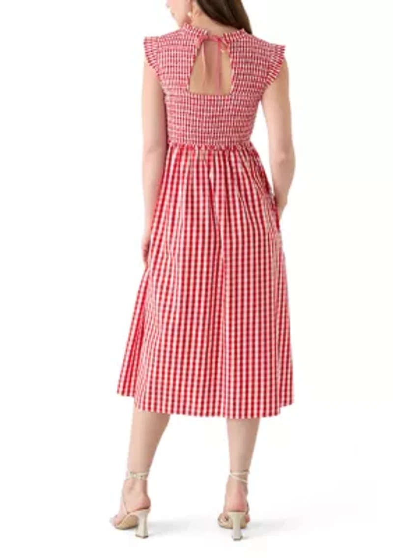 Petite Sleeveless Smocked Midi Dress