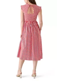 Petite Sleeveless Smocked Midi Dress