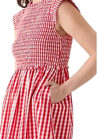 Petite Sleeveless Smocked Midi Dress