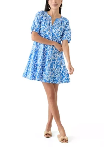 Petite Puff Sleeve Peasant Dress