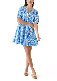 Petite Puff Sleeve Peasant Dress