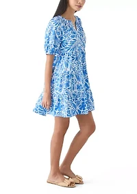 Petite Puff Sleeve Peasant Dress
