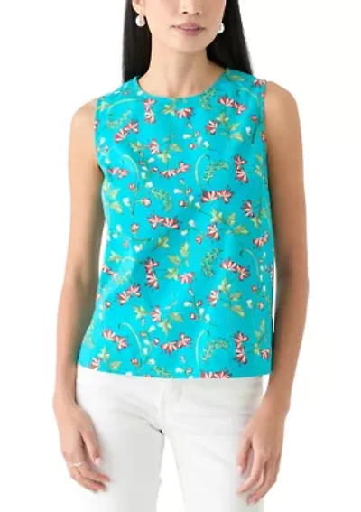 Petite Sleeveless Printed A-Line Top