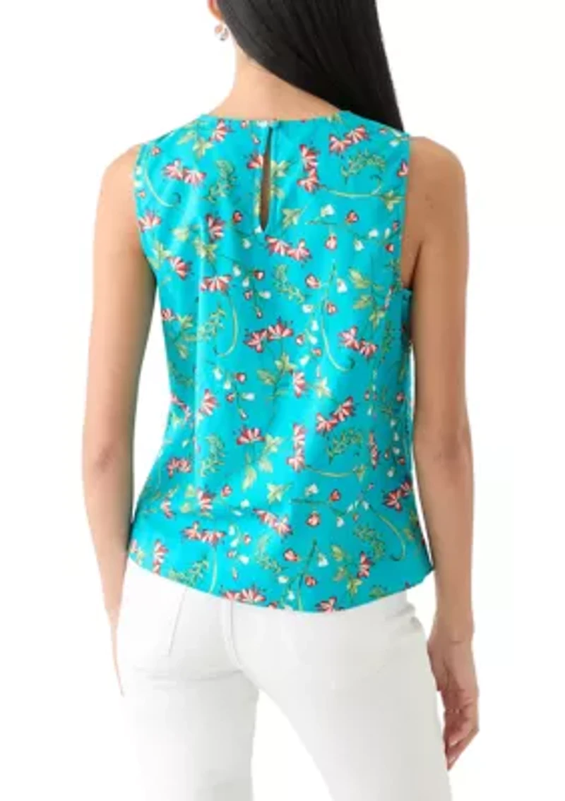 Petite Sleeveless Printed A-Line Top
