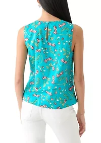 Petite Sleeveless Printed A-Line Top