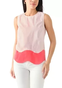 Petite Scallop Trim Top