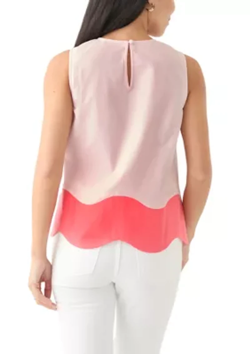 Petite Scallop Trim Top