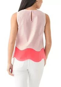 Petite Scallop Trim Top