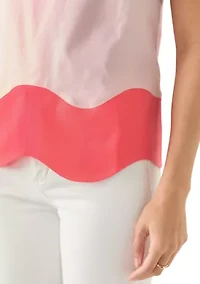 Petite Scallop Trim Top
