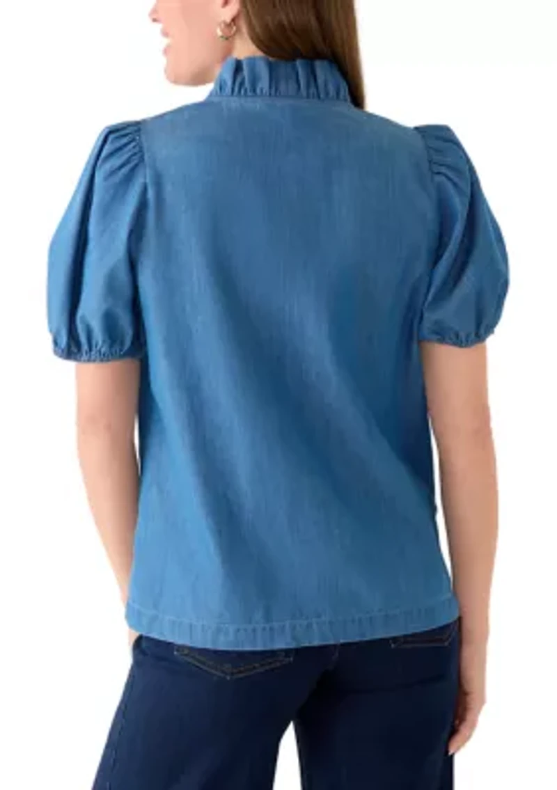 Petite Ruffle Neck Shirt