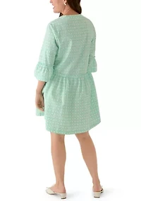 Petite 3/4 Flounce Tier Dress