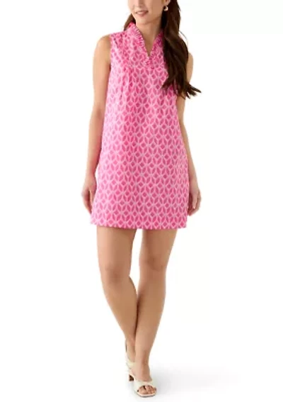 Petite Sleeveless Ruffle Neck Dress