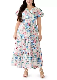 Petite Short Sleeve Waisted Midi Dress