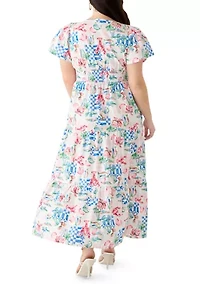 Petite Short Sleeve Waisted Midi Dress