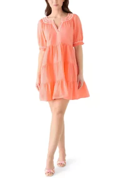 Petite Short Sleeve Peasant Dress