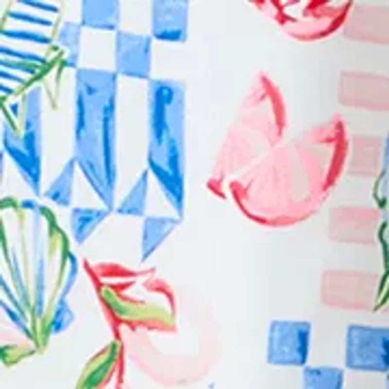 Petite Short Sleeve Notch Neck Printed Mini Dress