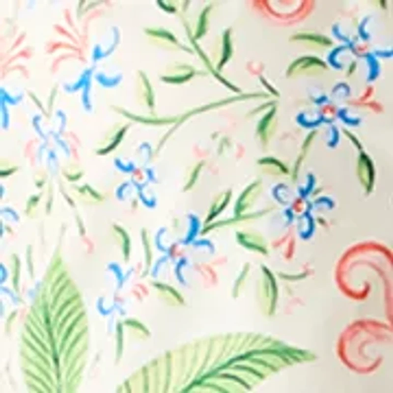 Petite Short Sleeve Printed Peasant Top