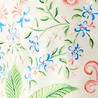 Petite Short Sleeve Printed Peasant Top