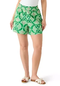 Petite Printed Poplin Shorts