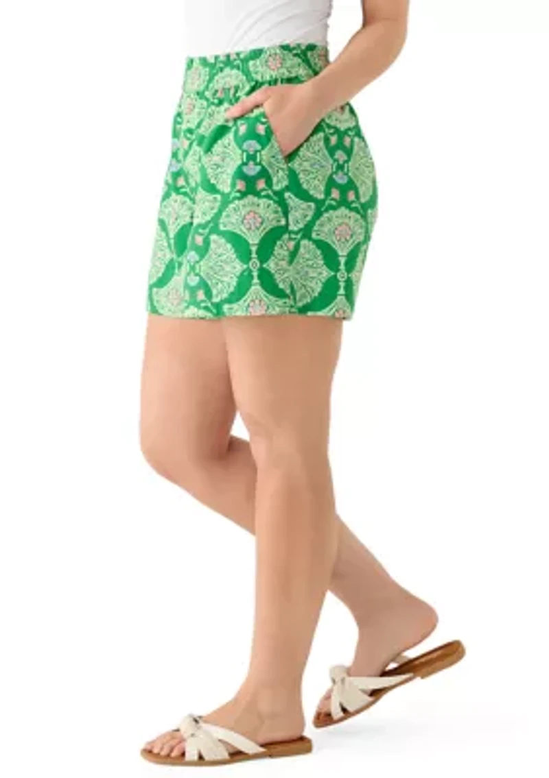 Petite Printed Poplin Shorts