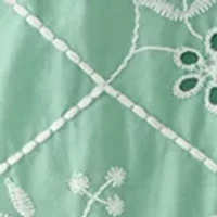 Petite Embroidered Double Flutter Sleeve Blouse