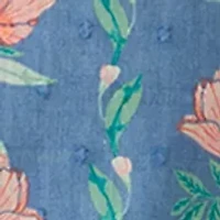 Petite Double Flutter Printed Blouse