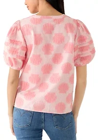 Petite Short Sleeve Notch Neck Top