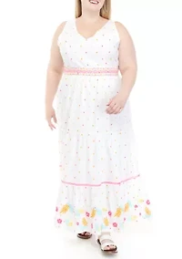 Plus Sleeveless Tie Back Maxi Dress