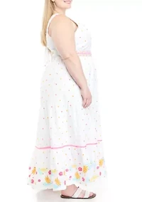 Plus Sleeveless Tie Back Maxi Dress