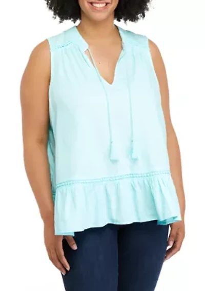 Plus Crochet Peasant Top